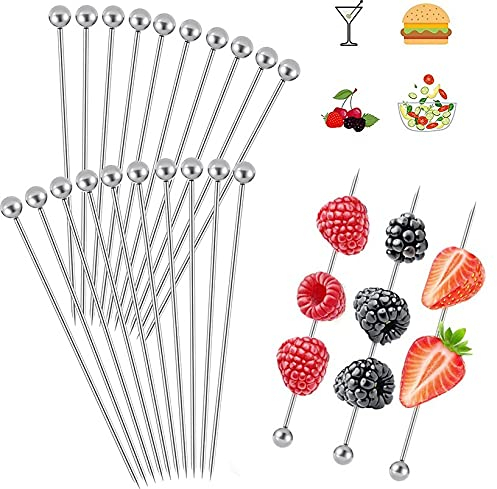 20 Stück Weihnachten Edelstahl Cocktailspieße Stück Cocktail Picks Cocktail Sticks Cocktailspieße Edelstahl Für Spieße Fingerfood Dessert Gabel Für Cocktails,Antipasti Und Cocktails