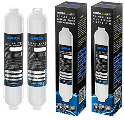 ARKA myAQUA 190/380 Feinfilter & Kohlefilter Set - zur Filterung von Schmutzpartikel und Verunreinigungen, für Osmoseanlagen