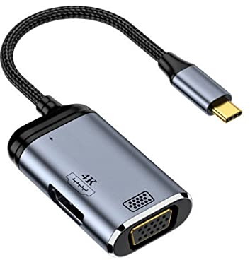 chenyang CY Hub USB C vers HDMI et VGA Adaptateur HDTV Multiport Displays 4K 60Hz 1080p avec port d'alimentation PD 100 W