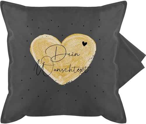 Kissenbezug - Aufdruck selbst gestalten - Dein Wunschtext I Geschenk personalisiert Weihnachten I Vatertag I Muttertag I Geburtstag - 50 x 50 cm - Grau - Geschenke lebenspartner