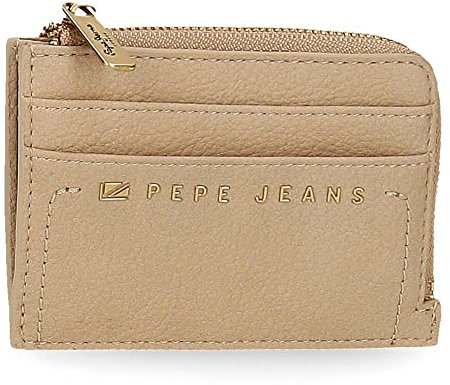 Pepe Jeans Diane Beige Portacarte 11,5x8x1,5 cm Pelle sintetica