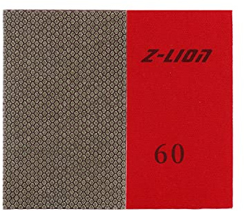 Z-LION 2 hojas de papel abrasivo de diamante para lijar piedra, vidrio, cerámica (grano 60, 2 piezas)