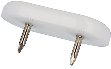 4X Nagelgleiter Stuhlgleiter mit Nagel - Kunststoff Mögelgleiter für Stühle und Tische (Natur, 45 x 20 mm)