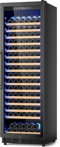 FoMup Wine Fridge 24 Inch, 190 Bottles Freestanding or Built-in Wine Cooler Refrigerator with Sliding Rail Shelves, Professional Wine Cellar Low Noise, Black