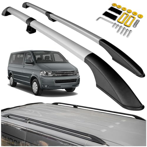 CHROMEMASTER Dachreling Dachträger Kompatibel mit VW T5 Multivan Long 2003-2015 | Zur Befestigung der Dachgepäckträger, Dachboxen oder Dachfahrradträger | Robuste Konstruktion aus Alu