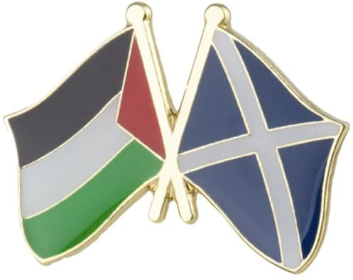 Scotland & Palestine Friendship National Flag Metal Enamel Pin Badge Lapel
