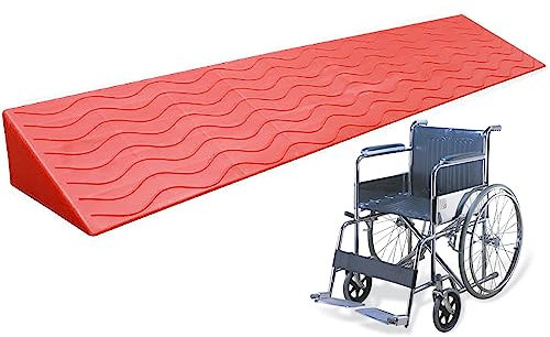 Rollstuhlrampe, rutschfeste Rampe, Schwellenrampe für Türen, Treppen, Stufen, Rollstühle am Straßenrand und Mobilitätsroller (Größe: 39 x 7,8 x 3,7 Zoll)