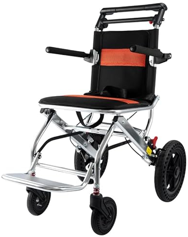 ByteTecpeak M2 Rollstuhl Faltbar Leicht, 8,3 kg Ultraleicht Reiserollstuhl, Klappbar Transport Rollstühle für Behinderte and ältere, Aluminium Wheelchairs with Footrest, Belastbarkeit 100 kg