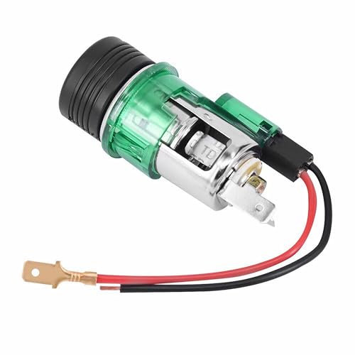 H84CS 24V Beleuchtete Zigarettenanzünder Einbau-Steckdose – Universelle KFZ-Steckdose mit LED Beleuchtung, Wasserdicht, Robuste 12V/24V Buchse für Auto, Motorrad, Boot, LKW, Wohnmobil & Camping