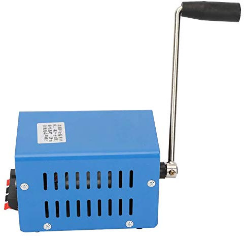 lyrlody, Generatore portatile a manovella, potente, ricarica USB, basso rumore, prestazioni stabili, dimensioni compatte, peso leggero, per uso campo, turchese