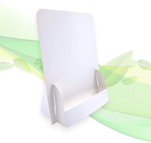 thefoldstands 5 faltbare FLYERSTÄNDER Blanc Design ökologische Prospektständer für DIN A5 Flyer 14,8 x 21 cm vertikal, Prospekthalter aus eco - FSC- Karton, kurz-bis mittelfristigen Einsatz