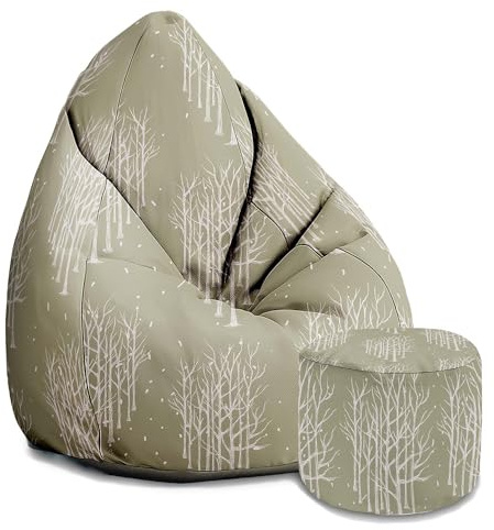 DreamRoots Sitzsack Erwachsene Oxford, White Tree