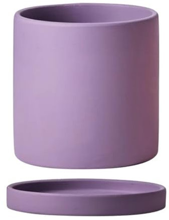Fioriera in ceramica viola con foro di drenaggio e sottovaso decorativo per piante grasse e da interno, 16,5 cm