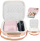 Akouta Funda rígida compatible con impresora fotográfica compacta inalámbrica Canon SELPHY CP1500/CP1300/CP1200, adecuada para exteriores y viajes, popular y práctica (oro rosa, solo funda)
