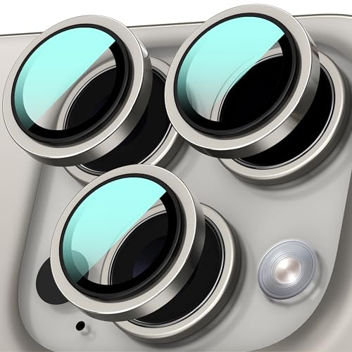 2 Pezzi Pellicola Lente Fotocamera per iPhone 16 Pro/16 Pro Max Lega Alluminio,Stick Saldamente,Caso Amichevole,AR Antiriflesso,Pixel Senza Perdita Vetro Protezione Fotocamera per iPhone 16 Pro Max
