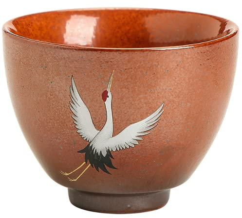 XDAWQP 1 Juego de té de cerámica con diseño de grulla, Taza de té Hecha a Mano Estilo Retro Chino de 100 ml
