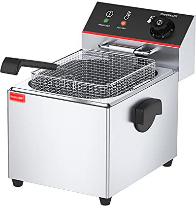 Friggitrice Elettrica, Friggitrice Elettrica Pesante Da 8 Litri/12 Litri/15 Litri Friggitore Commerciale In Acciaio Inossidabile Con Cesto E Coperchio Con Controllo Della Temperatura Per I Ristoranti