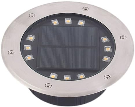 Solar Focos Led Exterior Empotrables Suelo, Luces Deck Solares Terraza Jardin IP65 Cuerpo de Lámpara de Acero Inoxidable Luz Solar suelo para Step,Patio,Garaje,Camino,Call(Size:Luz de color,Color:12W)