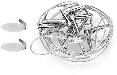 Steel Wire Rope Photo Clamp/Holder with 12pcs Clips Wall Hanging Decoration for Postcards Study Cards, Versatile for Home Office Decor