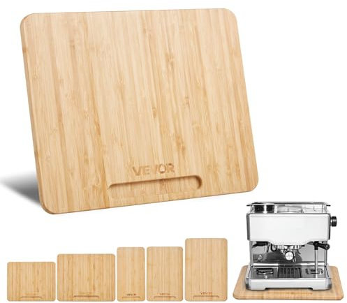 VEVOR Plateau Coulissant pour Appareils de Cuisine, 26,7x33 cm, Plateau Roulant avec Roulettes en Caoutchouc, Poignée Creuse, Planche Mobile pour Cafetière, Petit Électroménager Cuisine, Couleur Bois