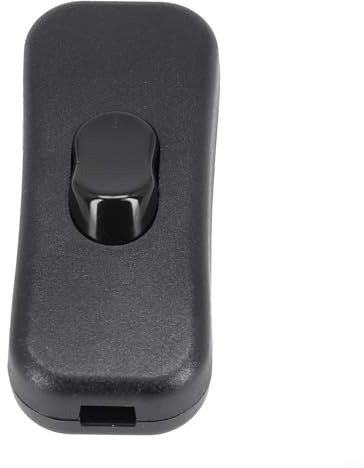 Interruttore a pulsante 303 progettato per un facile controllo delle lampade da scrivania e da terra, finitura opaca e bilanciere lucido per comodità (nero)