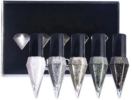 Delineador de purpurina impermeable, lápiz de sombra de ojos brillante, juego de 5 colores para escénico, característica de larga duración, accesorio de belleza de maquillaje, utilidad de viaj
