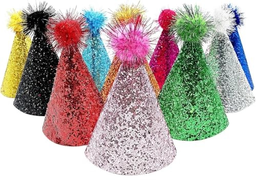 JISADER Partyhüte Hund Katze, leichtes Kegel-Design mit Gummiband, festliche Partyhüte für Silvester & Jubiläum, 100g, Mehrfarbig