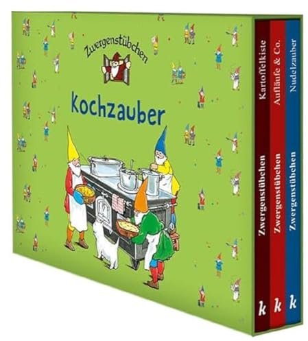 Zwergenstübchen-Schuber - Kochzauber: 3 Kochbücher in einer Sammelbox: Kartoffelkiste, Nudelzauber, Aufläufe & Co. (Zwergenstübchen - Backbücher und Kochbücher für Kinder, Eltern, Familien)