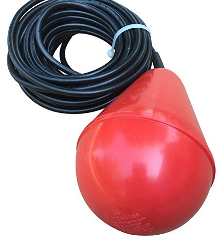 Sludge Boss Septic Float Switch, Heavy-Duty Sewage Pump Switch for Viscous Liquids and Suspended Solids in Wastewater, Mercury-Free Self-Orienting Tank Float for Septic Pumps to 1/2 HP (33 Ft Cable)