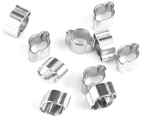 10 Stück 2-Ohr Schellen Rohr Clip Hoop Schlauchschelle Sanitär Fule Petrol Druckluftschellen Schnecken Zahnrad Schlauch Klemmplatten Wurm Antriebs Klipps Schlauchschellen 5-23mm(5-7MM)