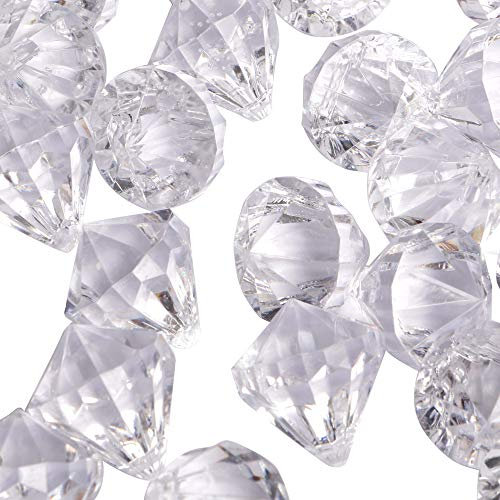 Large Fake Acrylic Diamond Gems Decoration Scatter Crystals Wedding Table Confetti Party Decoration (Clear)