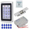 HFeng Set Kit Sistema Controllo Accessi alle porte Metallo Tastiera RFID + Controller Alimentazione DC12V 3A + NC Electric Strike Lock + Door Exit Button + 10 pz Scheda portachiavi