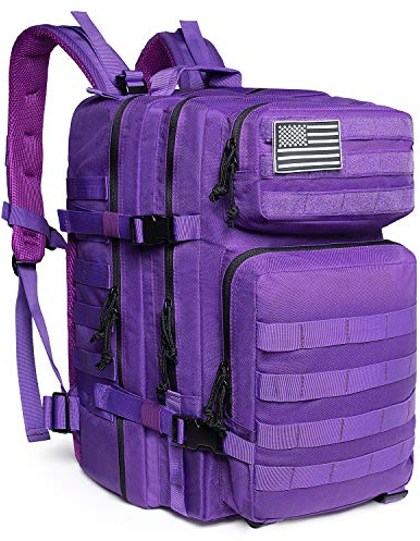 QT&QY 45L Military Tactical Backpacks Molle Army Assault Pack 3 Day Bug Out Bag Hiking Treeking Rucksack