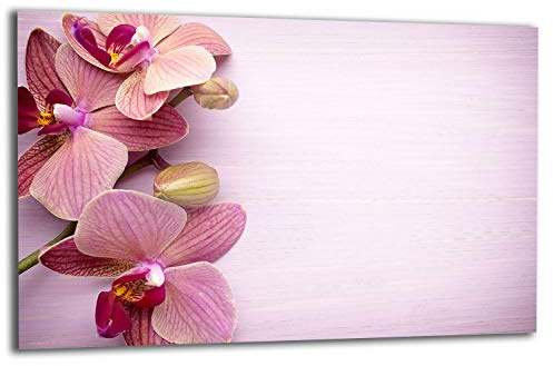 TMK - Copri piano cottura induzione 80x52 cm copertura per piano cottura in vetroceramica 1 pezzi universale per piastre di cottura paraspruzzi tagliere in vetro temprato come decorazione, rosa fiori