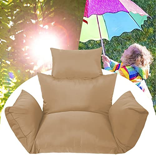 SRHMYWGY Hängesessel Kissen Rattan Hängeschaukel Auflage Hängekorb Rückenkissen mit Armlehne Schaukelstuhl Sitzkissen für Indoor Outdoor Zuhause Büro Patio Yard Garten (Ohne Hängesessel) (Camel)