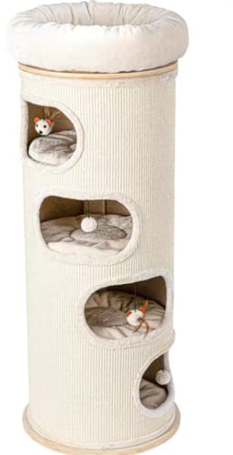TIANYIA Katzenbaum Mehrschichtiges Kratzbaum-Sisalfass, modernes Katzenspielhaus für Indoor-Katzenkätzchen, Katzenhaustiermöbel zum Spielen und Ausruhen Geschenke