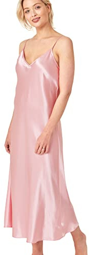 Indigo Sky Samsara lång satin nattlinne, Rosa glöd, 42-44