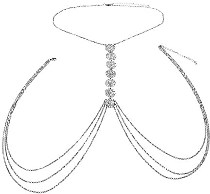 Sexy Body Chain Crossover Bauchkette 1Pcs Layered Coin Body Chain Halskette Boho Bikini Body Chain BH-Ketten-Badebekleidungs-Strand-Bikini-Badeanzug-Körper-Schmucksachen