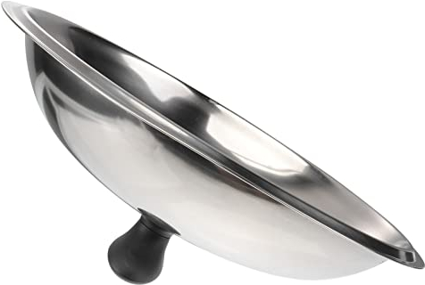 BAZAC Kochgeschirr-Deckel aus Edelstahl, Wok-Deckel 22–38 cm, Wok-Abdeckung mit Glaseinsatz und Knauf, Grillabdeckung, Kochtopfdeckel für asiatisches Kochen, Braten, Wok-Abdeckung, 38 cm