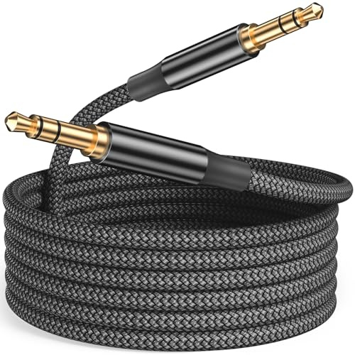 Siwket 3.5mm Aux Kabel 10m, lange Audio Kabel Nylon Klinke auf Klinkenkabel Stereo Audiokabel für Smartphones, iPhone/iPod,Tablet, Auto, Handy, PC, MP3/MP4 Player, Auto, Lautsprecher, Kopfhörer,usw.