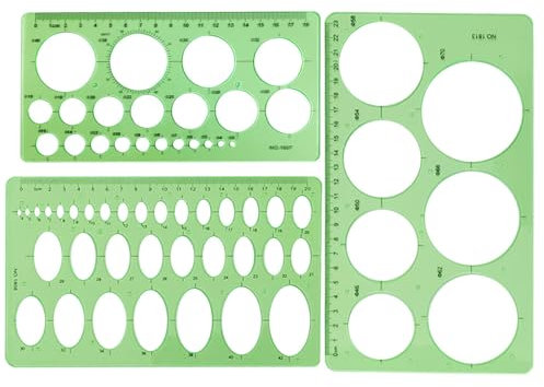 Kreisschablonen, Zeichenschablonen, Messwerkzeuge, Vorlage, Künstler-Design, Zeichenhilfe, Werkzeug, Kreisschablonen, 3 Stück