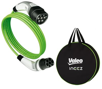 Valeo Ineez - 652105 - Charging Cable for Electric or Plug-In Hybrid Vehicles with Transportation Bag - Type 2 to Type 2-22 KW - 5 m