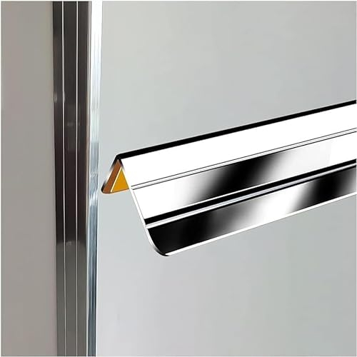 Raouoae Kantenschutz für Treppenkanten 2 Stück Winkelprofil Eckenschutz Aluminium Eckwandschutz, spiegelsilberner kantenprofil Für Boden/Treppe/Stufe/Tür (Color : Silver, Size : 150cm/59in)