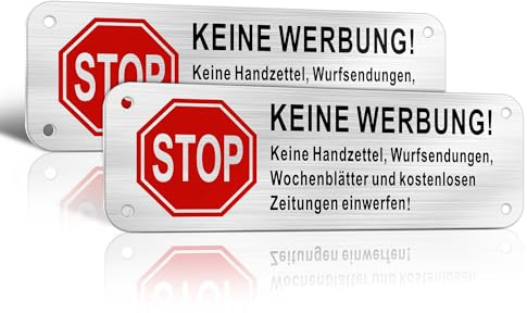 TAKULA Briefkastenschild-Keine Werbung Aufkleber-15 * 5CM Aufkleber Keine Werbung Kostenlose Zeitung,Bitte Keine Werbung Schild Keine Werbung|Pack of 2