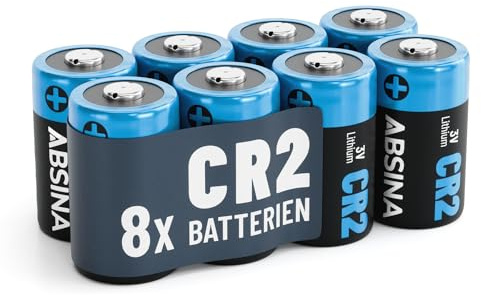 ABSINA 8X Pilas CR2 3V Litio para cámaras y Mucho más - CR 2 Pilas a Prueba de Fugas y de Larga duración - Pila CR2 3V con 800mAh - Lithium Battery