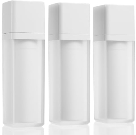 Healvian 3 botellas de vacío de viaje para cosméticos, rellenables, para el cuidado de la piel, loción, suero, crema, perfume, aceite esencial, champú y viaje de negocios