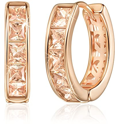 Linawe Small Hoop Earrings for Women Trendy, Tragus Piercing Jewellery, Cubic Zirconia Studs Huggie Earrings, Mini Chunky Tiny Helix Earrings, Gold/Rose Gold/Silver Cartilage Hoops
