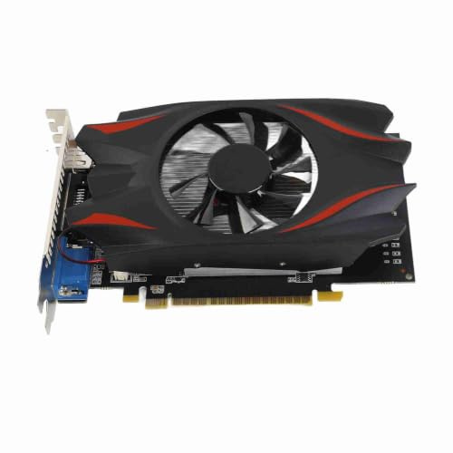 Cuifati Gaming Graphics Card, 2GB DDR5 128bit Computer Graphics Card 2560x1600, PCIE 2.0 X16 Desktop PC Graphics Video Card with Single Fans, Low Noise and Quiet Work