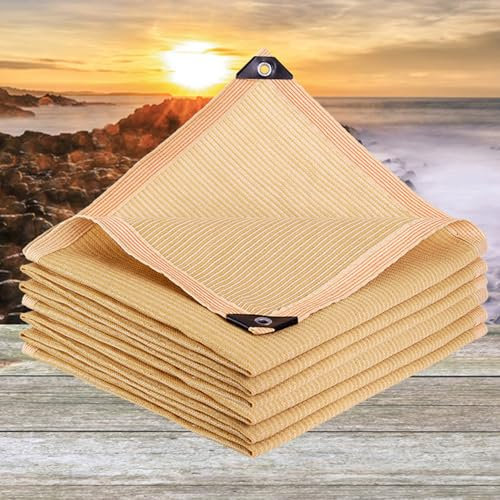 jiajulashou123 Voile d'ombrage avec Oeillets Beige Filet d'ombrage Rectangulaire UV Toile D'Ombrage Pergola Serres Tissu d'ombrage Extérieur pour Plantes,Jardin,Pergola,Patio Lawn (5x6m/16.4x19.7ft)