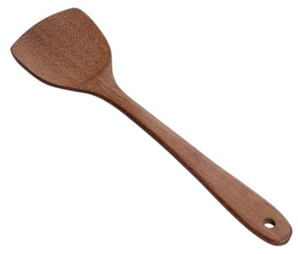 CIYODO 3pièces Ustensiles De Cuisine Bois Pratique De Cuillères Et Spatules Pour Service Alimentaire Shovel Cuillère Courbée Moyenne Petite Louche Bois Pour Maison Et Restaurant